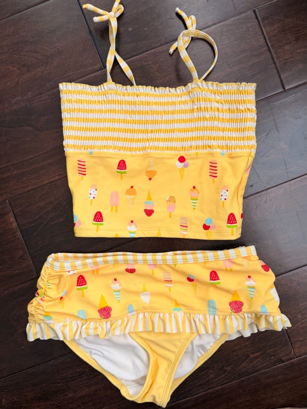 Hanna Andersson Yellow Ice Cream & Popsicle Girls' Two-Piece Swimset